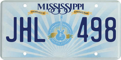 MS license plate JHL498
