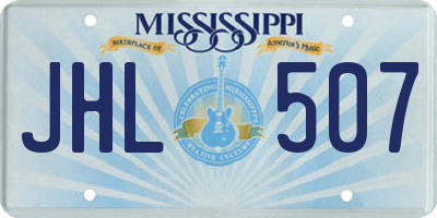 MS license plate JHL507
