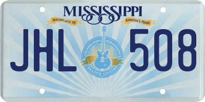 MS license plate JHL508