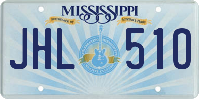 MS license plate JHL510