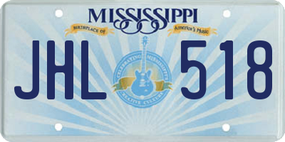 MS license plate JHL518