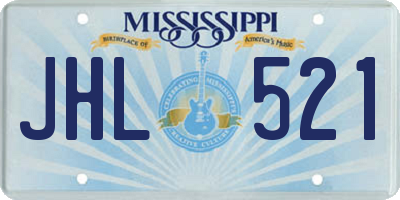 MS license plate JHL521