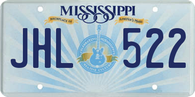 MS license plate JHL522