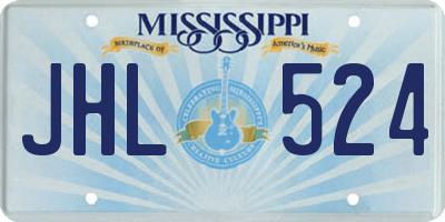 MS license plate JHL524
