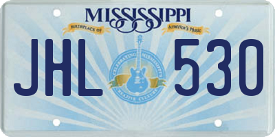 MS license plate JHL530