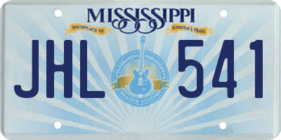 MS license plate JHL541