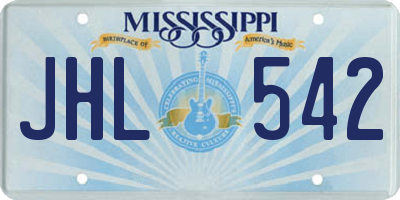MS license plate JHL542