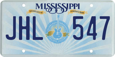 MS license plate JHL547