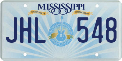 MS license plate JHL548