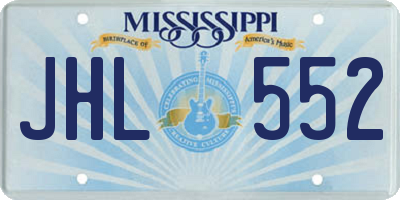 MS license plate JHL552