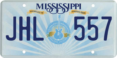 MS license plate JHL557
