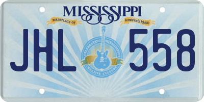 MS license plate JHL558
