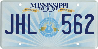 MS license plate JHL562