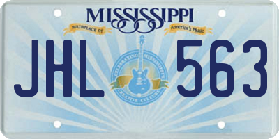 MS license plate JHL563