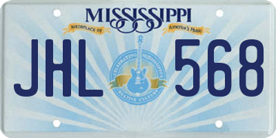 MS license plate JHL568