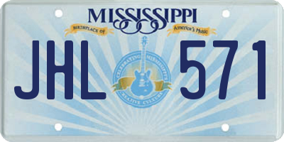 MS license plate JHL571