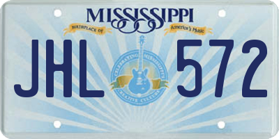 MS license plate JHL572