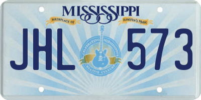 MS license plate JHL573