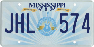 MS license plate JHL574