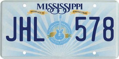 MS license plate JHL578