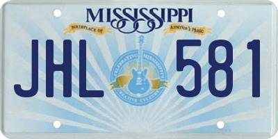 MS license plate JHL581