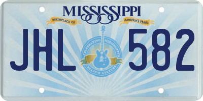 MS license plate JHL582