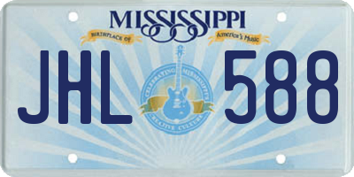 MS license plate JHL588