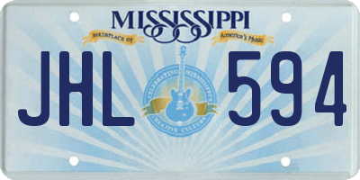 MS license plate JHL594