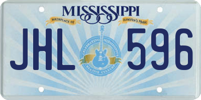MS license plate JHL596