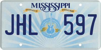 MS license plate JHL597