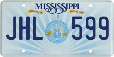 MS license plate JHL599
