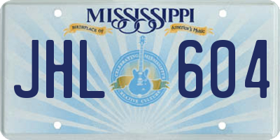 MS license plate JHL604