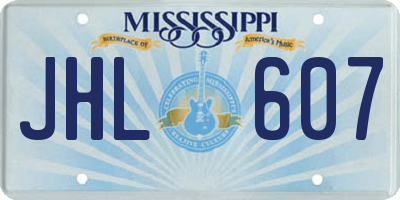 MS license plate JHL607