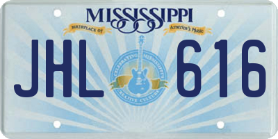 MS license plate JHL616