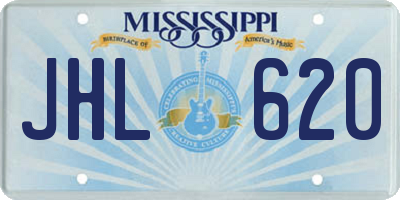 MS license plate JHL620