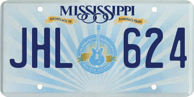 MS license plate JHL624