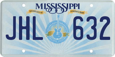 MS license plate JHL632