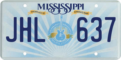 MS license plate JHL637