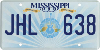 MS license plate JHL638