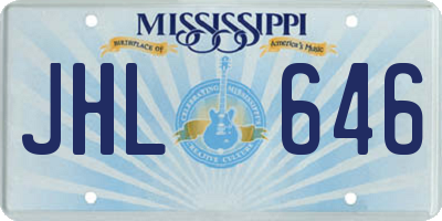 MS license plate JHL646