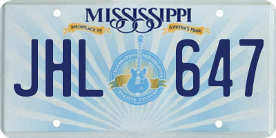 MS license plate JHL647