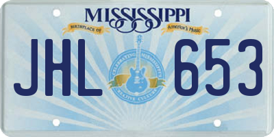 MS license plate JHL653