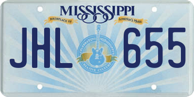 MS license plate JHL655