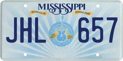 MS license plate JHL657