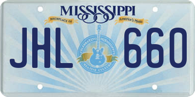 MS license plate JHL660