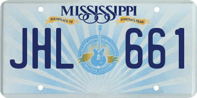 MS license plate JHL661
