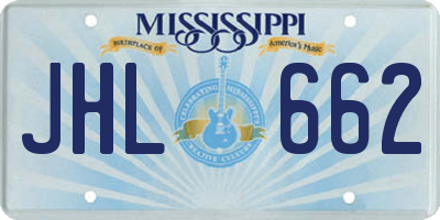 MS license plate JHL662