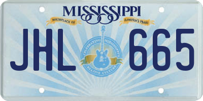 MS license plate JHL665