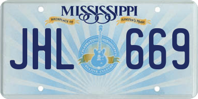 MS license plate JHL669