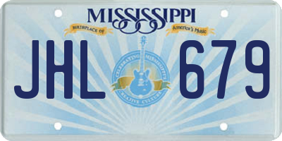 MS license plate JHL679